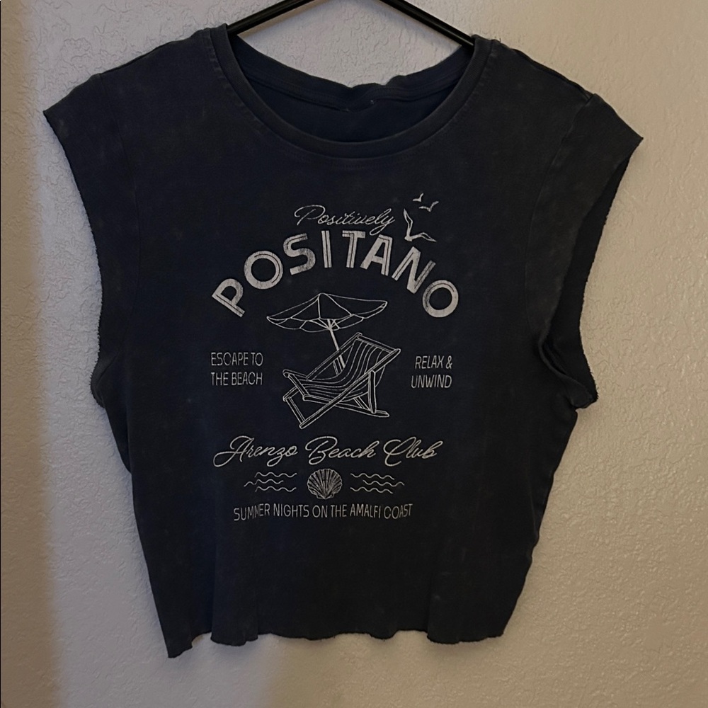 Positano Graphic Women's Top - Black